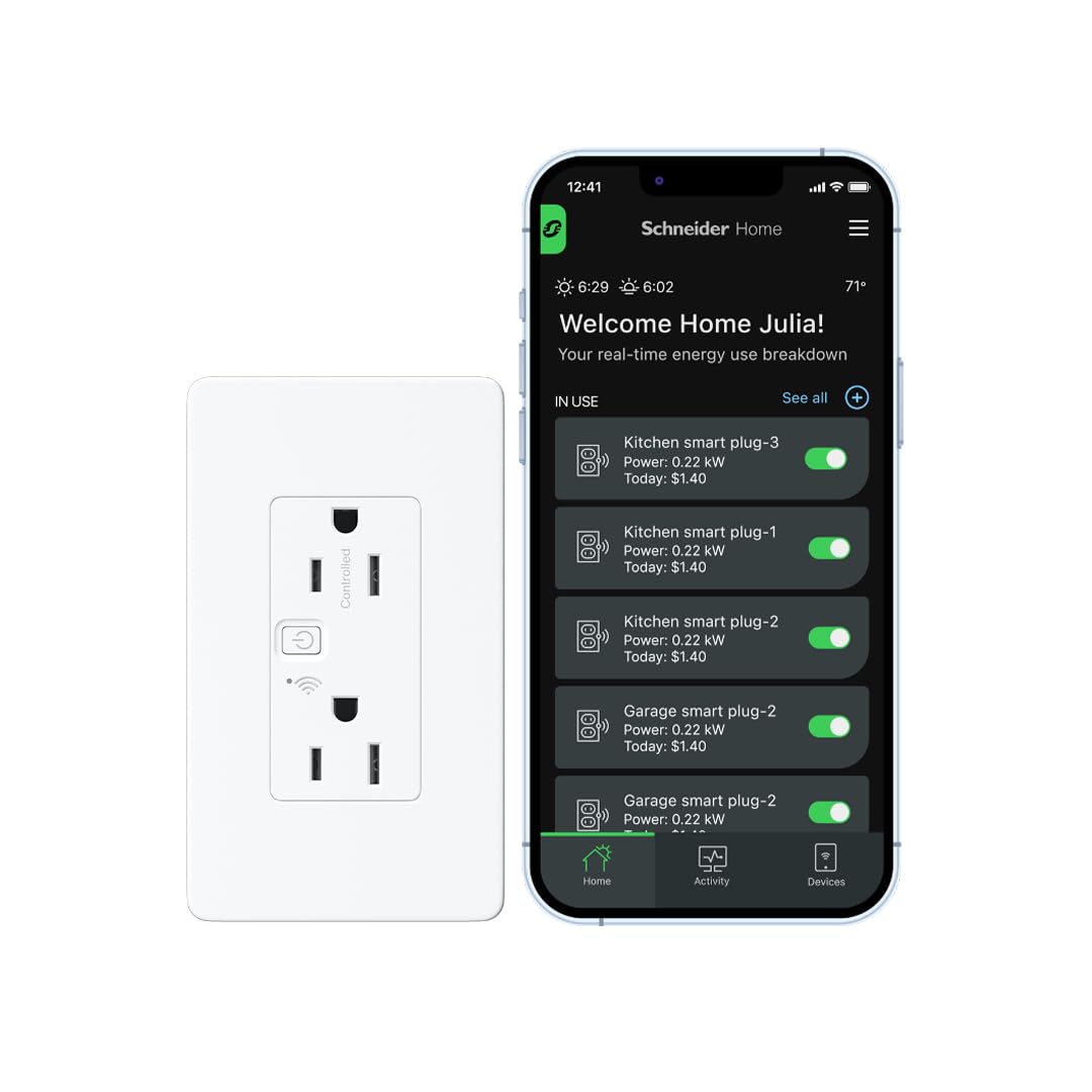 Square D by Schneider Electric X Series Smart Outlet detail