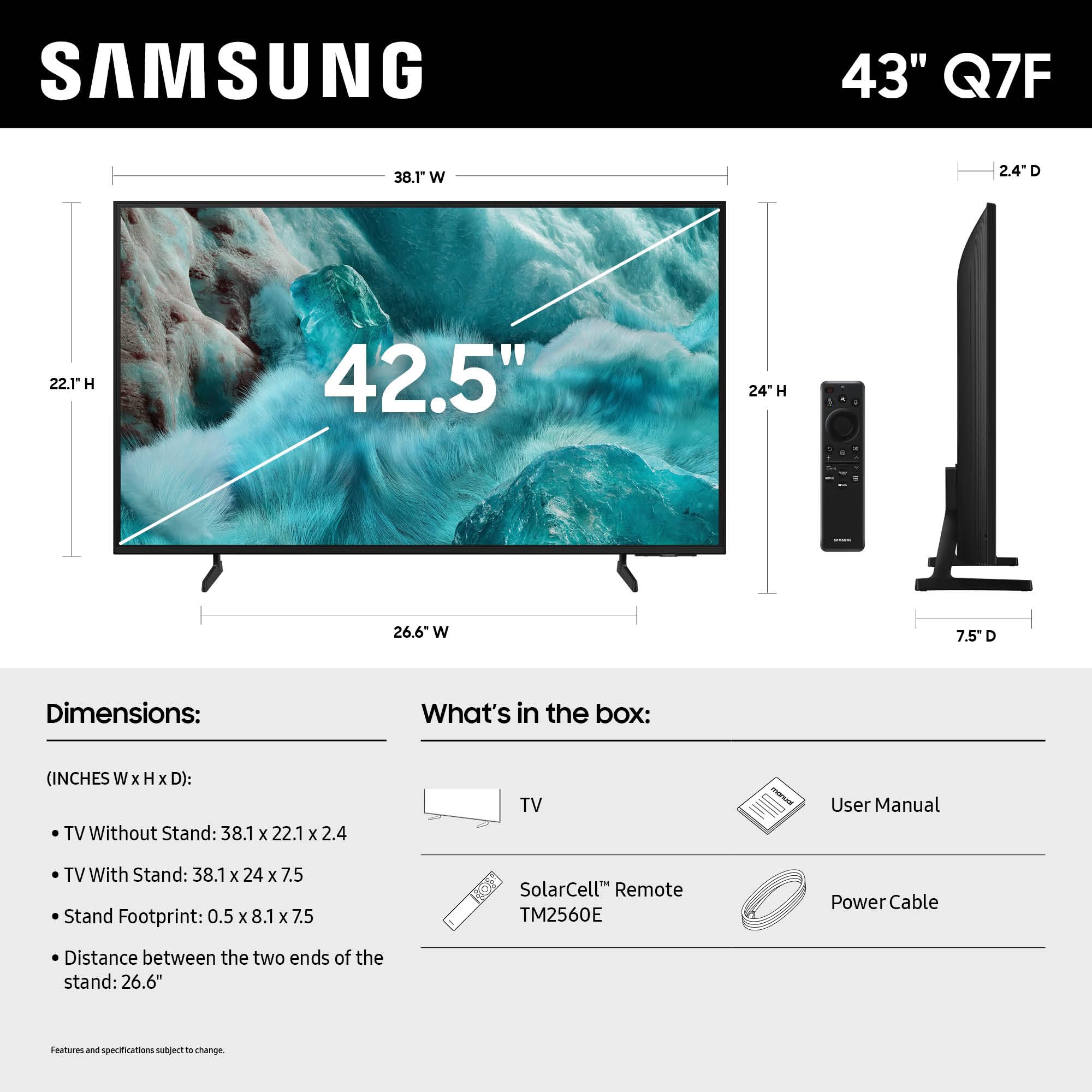 Samsung QLED Q7F 4K Vision AI Smart TV detail