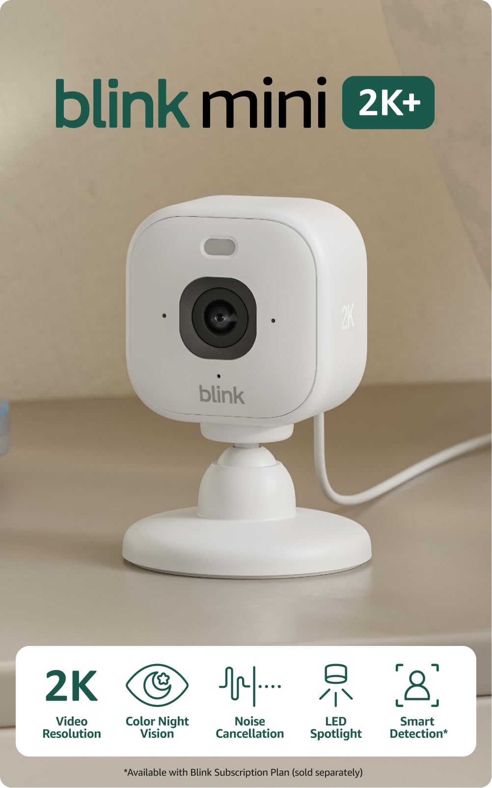 Blink Mini 2K+ Plug-in Security Camera detail