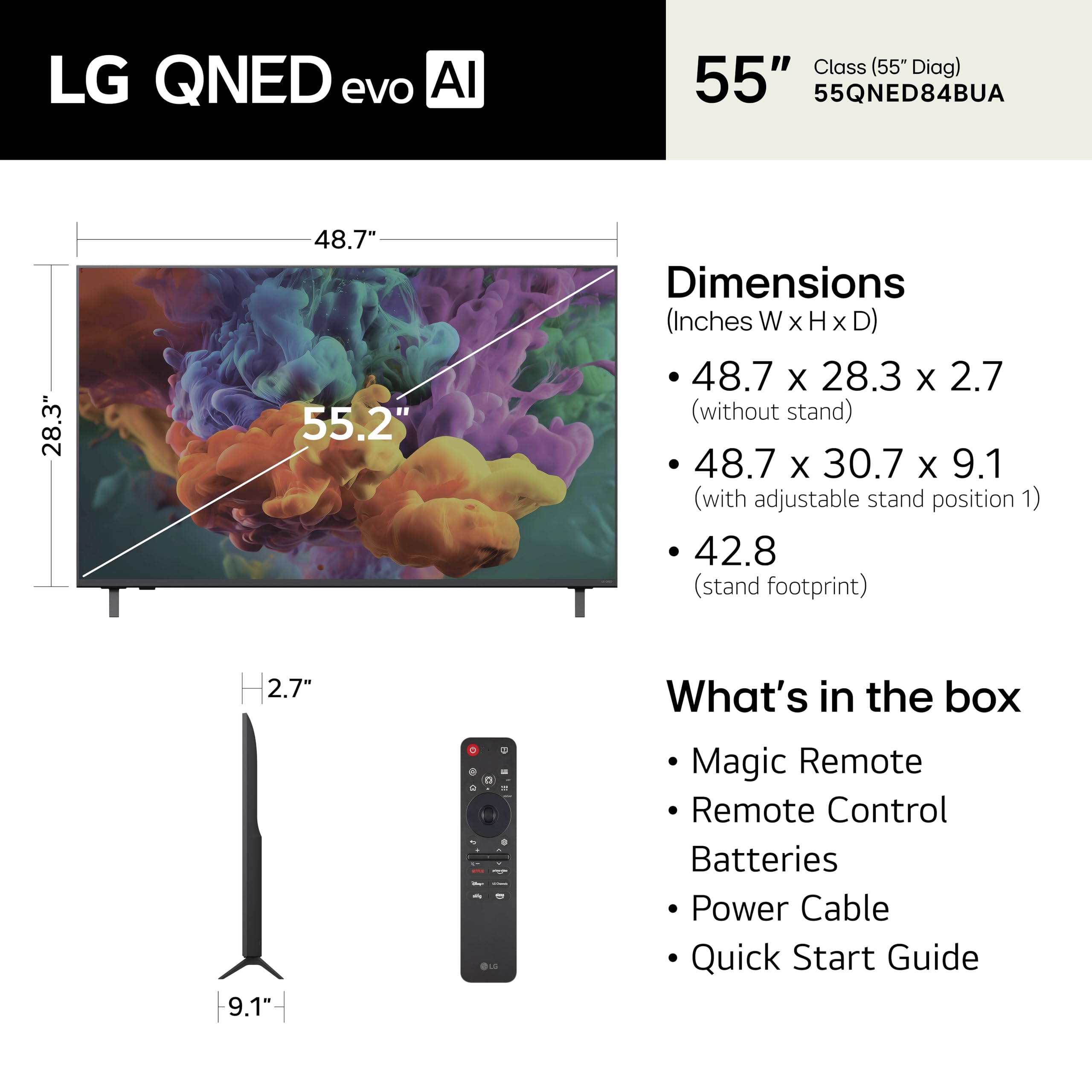 LG QNED evo AI QNED84B Mini LED 4K Smart TV detail