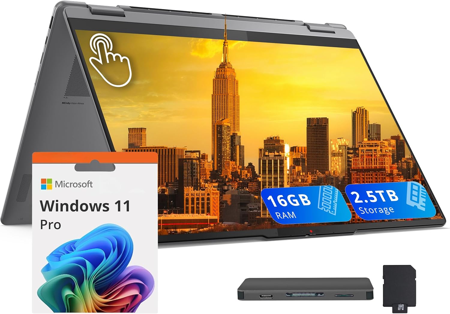 Lenovo Yoga 7i 2-in-1 16" 2K Touchscreen Laptop, Intel Ultra 5 226V, 16GB