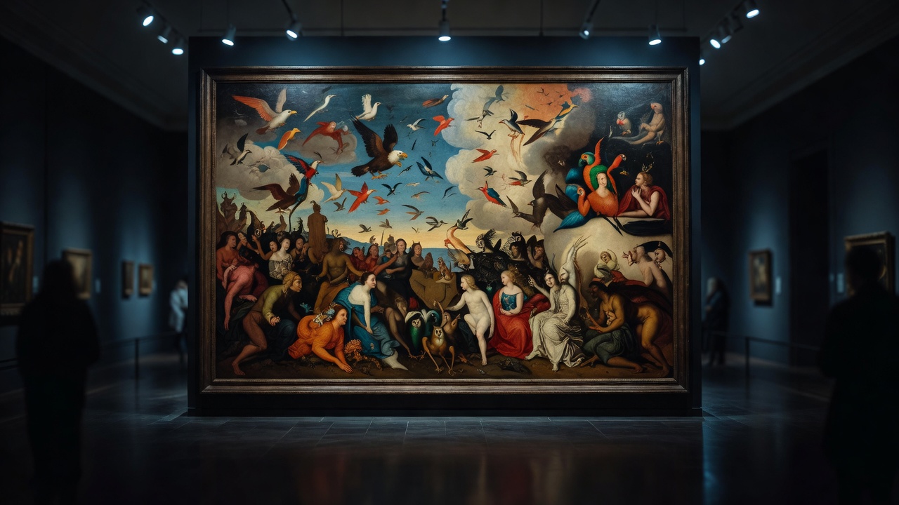 Wide establishing shot of Jan Brueghel the Elder's 1611 allegorical panel 