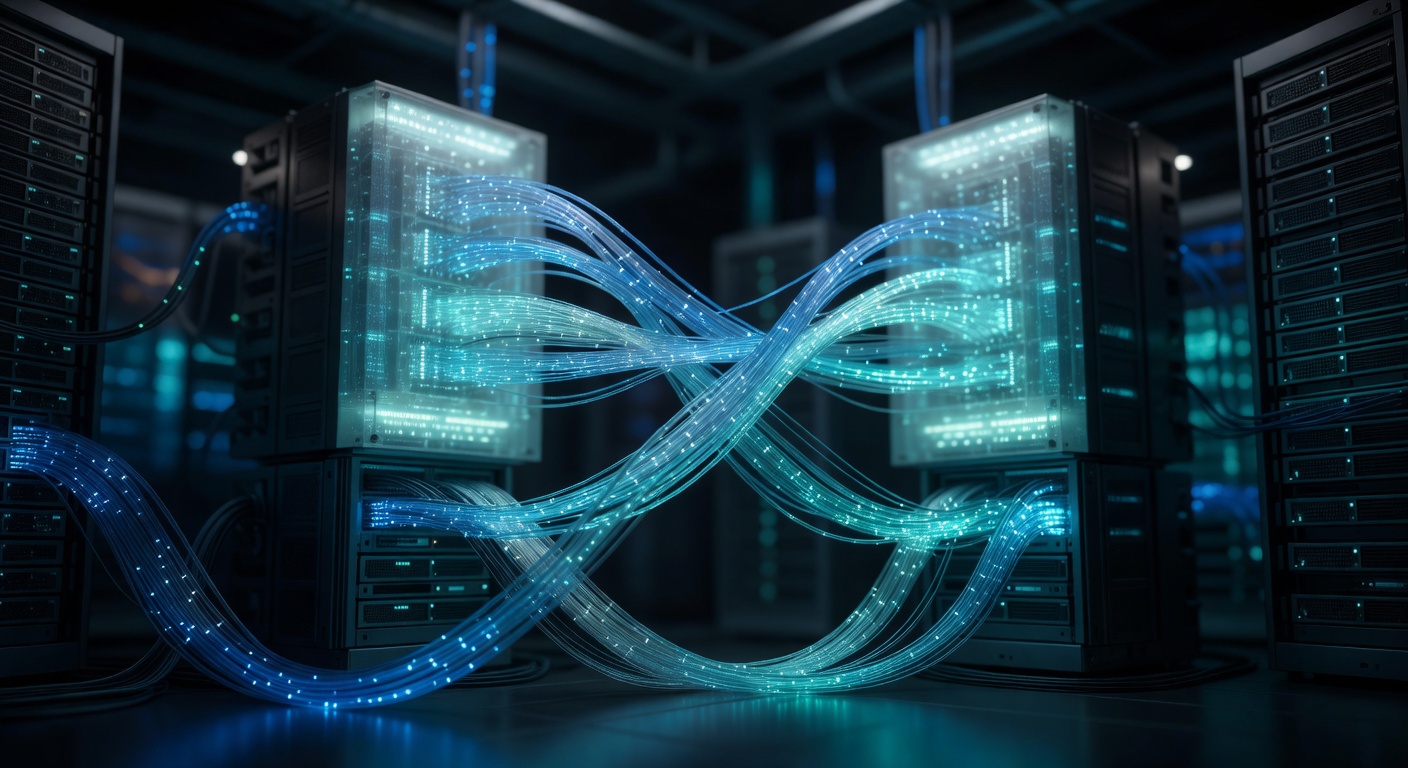 Conceptual data flow between server nodes